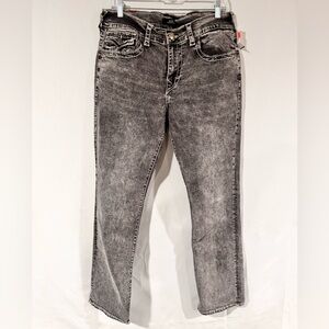 True Religion Ricky Super T Flap Charcoal Gray Straight Leg Jeans